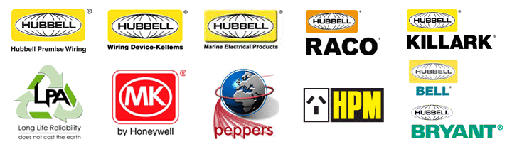 Wir liefern Produkte folgender Hersteller: HPM, Hubbell Wiring Devices, Hubbell Premise Wiring, Killark, Bryant, Hubbell Marine, Bell, Raco, LPA Niphan, Peppers und MK Electric.